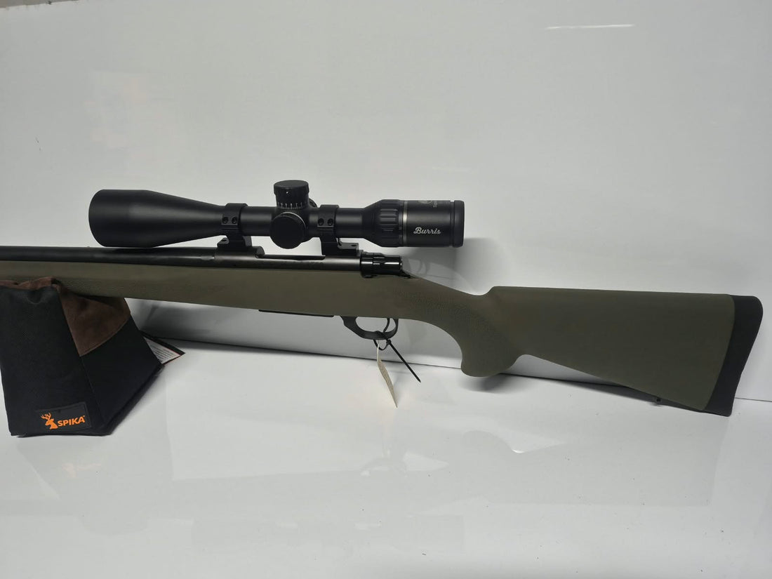 Howa 1500 6.5 Creedmoor Hogue (Green Stock) and Burris Signature 5-25x50 Scope Package