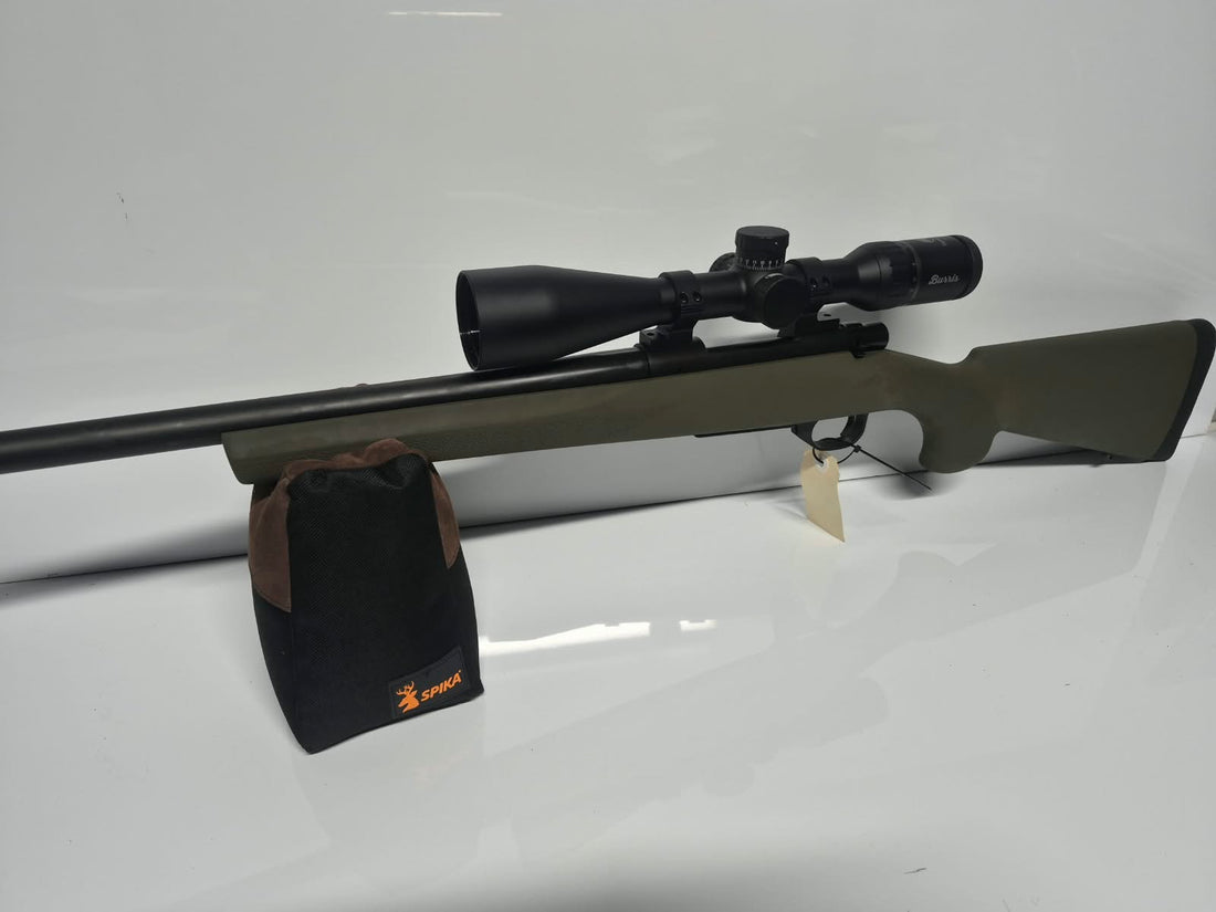 Howa 1500 6.5 Creedmoor Hogue (Green Stock) and Burris Signature 5-25x50 Scope Package