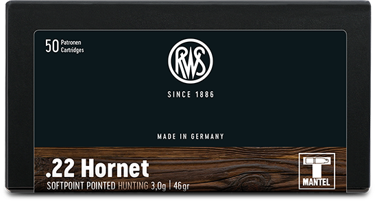 RWS .22 HORNET SOFT POINTED HUNTING 46G