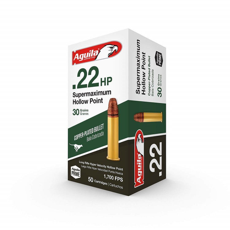 Aguila .22LR Supermax 30g HV CP HP 1700FPS- 50 Box