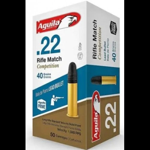 Aguila .22LR Rifle Match 40g STD Lead SP 1080FPS- 50 Box
