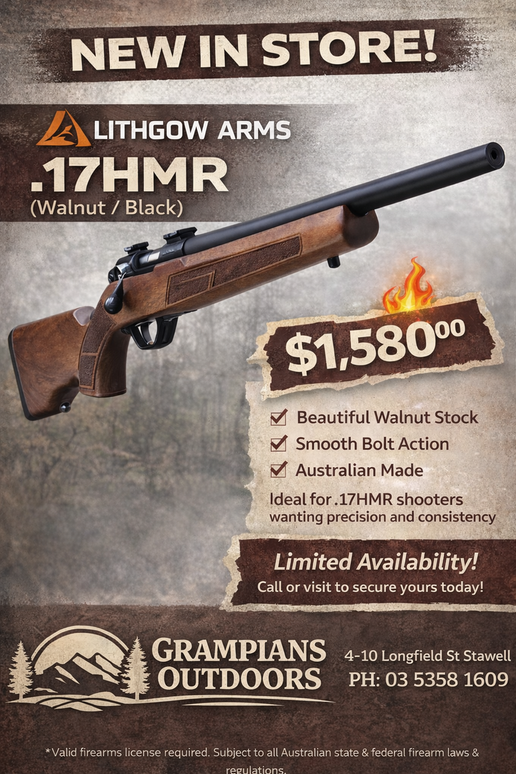 LITHGOW ARMS LA101 17HMR WALNUT BLACK 1/2X28TPI UNEF